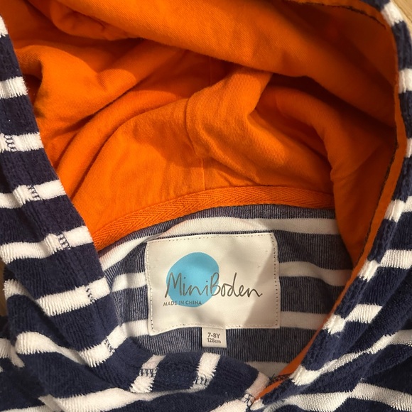 Mini Boden Navy & white stripe terry cloth cover up - Picture 3 of 3